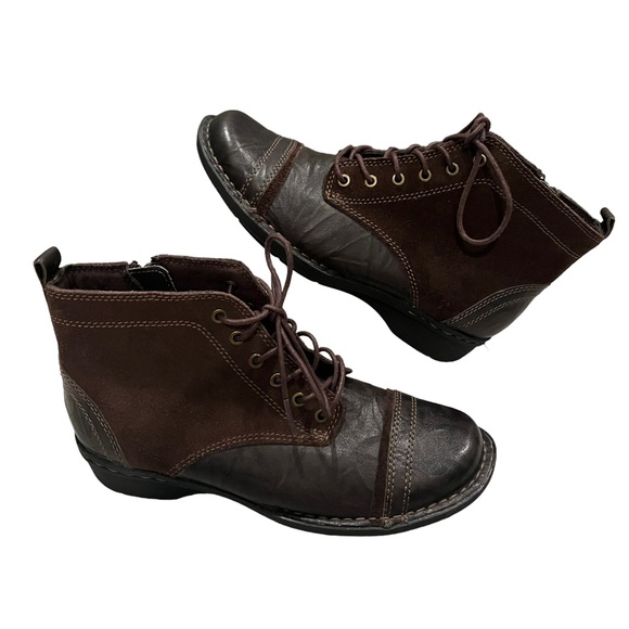 Clarks Brown Whistle Watch Suede Leather Lace Up Ankle Boots, Sz 6 - Picture 2 of 14